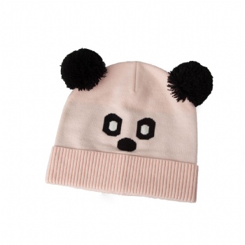 Kids Knitted Cuff Hat with POM at Top