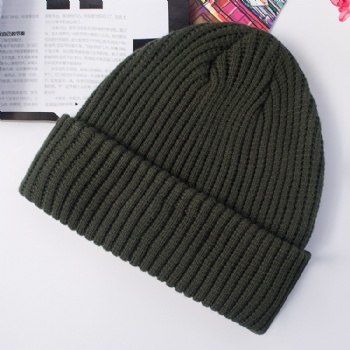 Unisex Concise Knitted Striped Beanie Hat