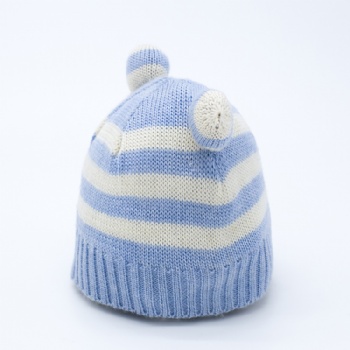 Unisex 6-24 Months Knitted Striped Beanie Hat