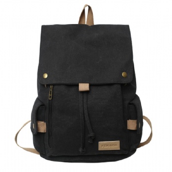 Canvas Double Shoulder Straps Backpack