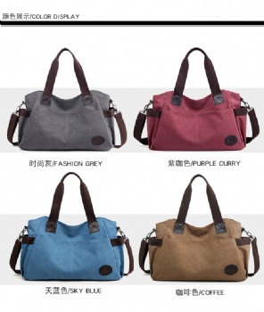 Women's Leisure Washed Canvas Handle Bag