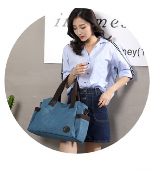 Women's Leisure Washed Canvas Handle Bag